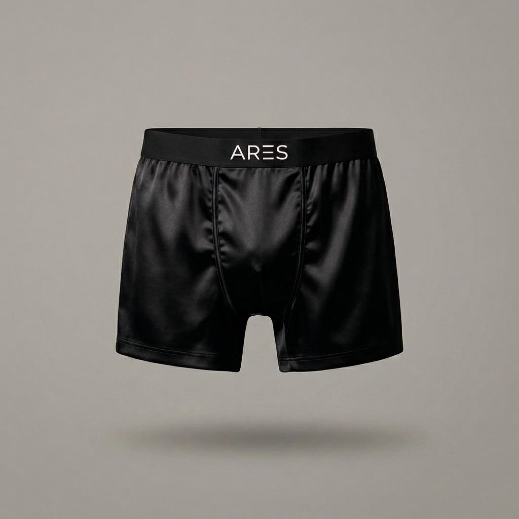Ares Premium Silk Boxer Briefs in black