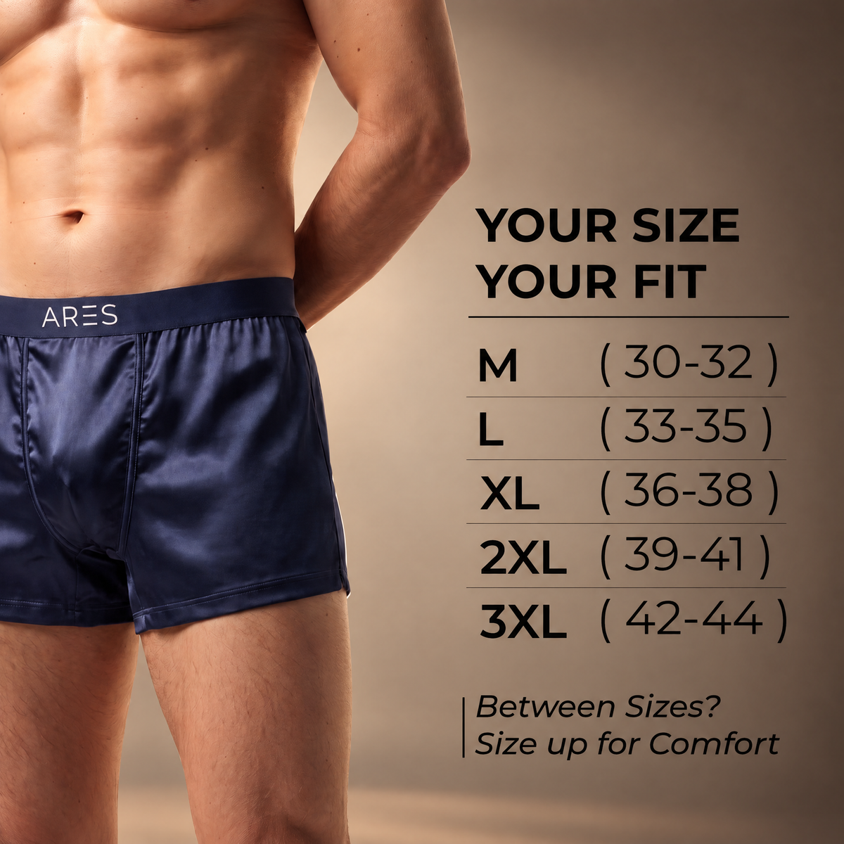 Ares Silk Boxers | All-Day Comfort (Navy Blue New Edition)